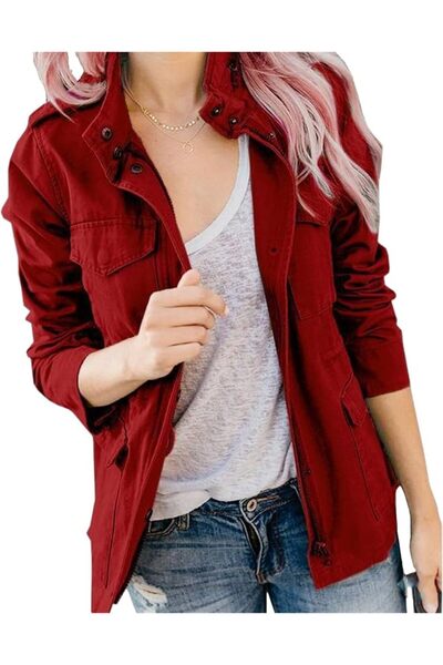 Generic Women's Military Anorak Jacket Cotton Utility Safari Zipper Casual Li...
