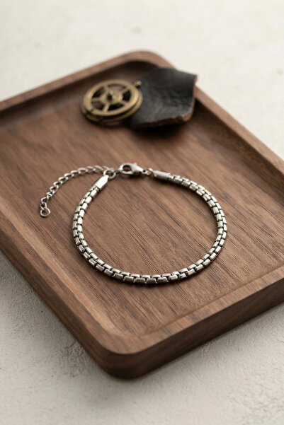 SORA GROUP 316L Steel Silver Color Venetian Chain Model Men's Bracelet