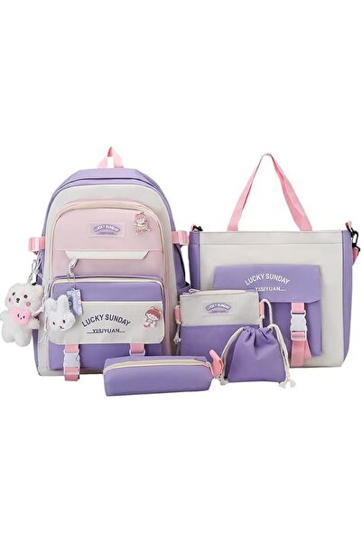 AUTOYSUR Toddler School Backpack for Kids and Adults 5Pcs Travel Backpack wit...