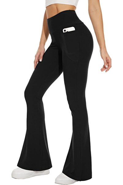 GENERAL Sundwudu Black Flare Yoga Pants for Women-Strechy Soft Bootcut Leggin...