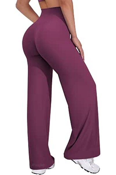 VOYJOY Straight Leggings Bottoms Womens Wide Leg 29"/ 31.5"/33"/35" Pants | H...