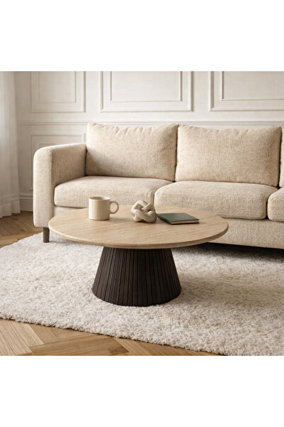 Baytonia Victoria Round Coffee Table - Beige & Brown