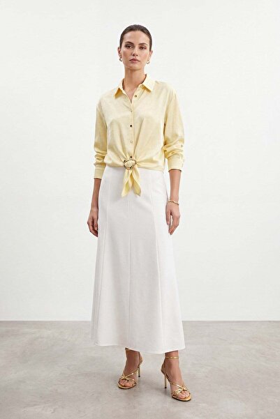 Puane Women's Buckle Detailed Shirt Yellow 10795