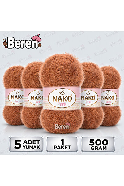 NAKO Paris - 5520 Cinnamon - 5-Pack - 100Gr/245M - Hand Knitting Yarn - Cardi...