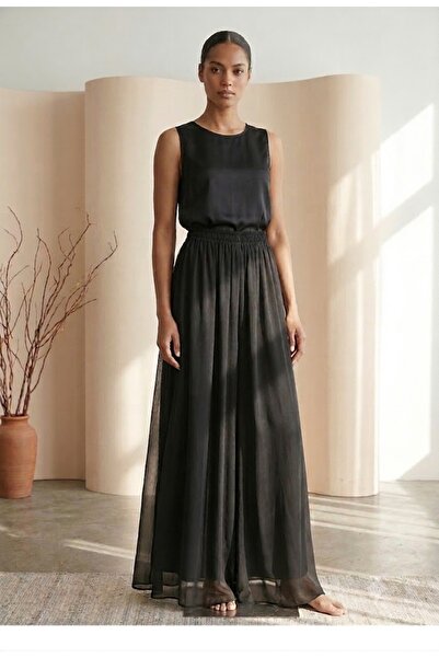 MERİT FASHION Premium Büyük Beden Şifon Pantolon