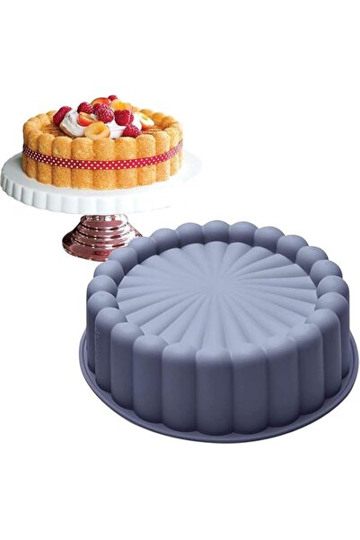 Generic X spring Cake Pan Silicone, Silver Nonstick Round Baking Mold for Che...