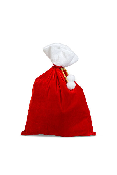 Alista Home Sac mare de Moș Crăciun, 72 cm, sac cadou roșu/alb cu șnur decorativ
