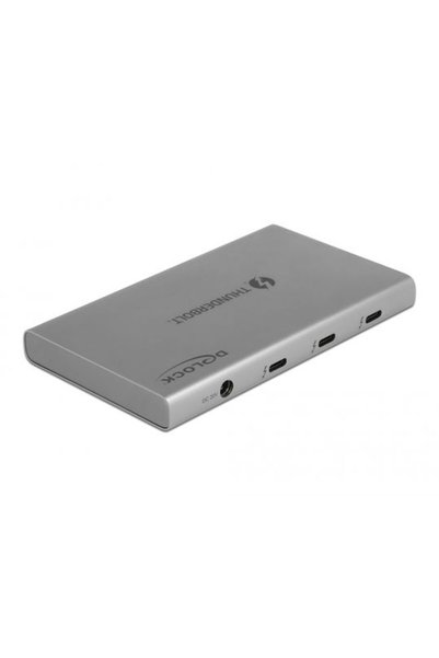 DELOCK Σταθμός σύνδεσης Thunderbolt 4 με 4K και υποστήριξη για 2 οθόνες, Ασημ...