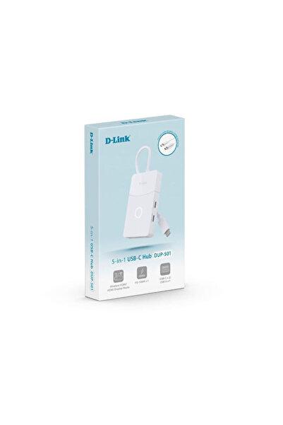 D-Link Σταθμός σύνδεσης USB-C σε λευκό χρώμα (DUP-501)