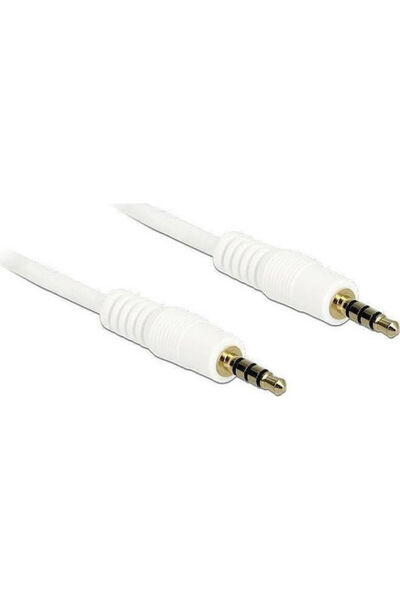 DELOCK Καλώδιο Ήχου TRRS 3.5mm Αρσενικό σε 3.5mm Αρσενικό, Λευκό, 2μ, με επιχ...