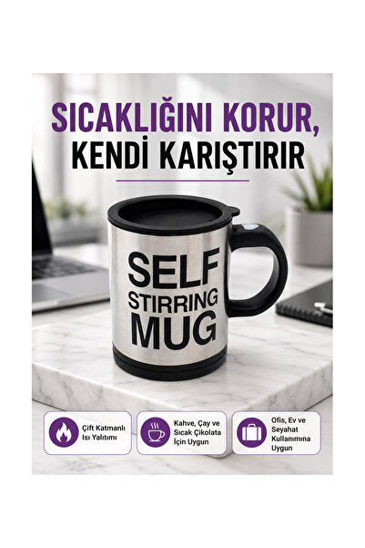 pınaxar Practical and Durable Thermos Mug |   One Button Automatic Mixing