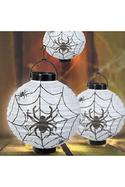 Alista Home Felinar de Halloween, LED, 2 x AAA, 20 cm, pânză de păianjen, alb...