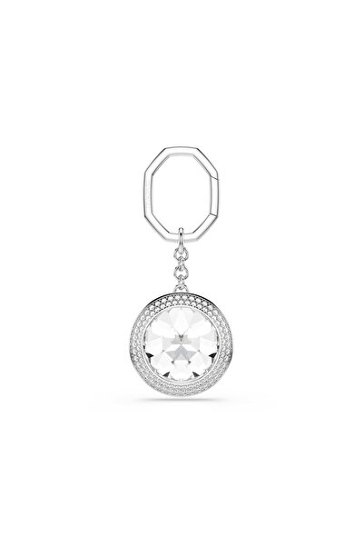 Swarovski Çanta Charm'ı, Yuvarlak kesim, Beyaz, Rodyum kaplama