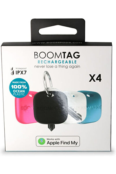 Boompods BoomTag Επαναφορτιζόμενο Apple Find My Μαύρο, Μπλε, Λευκό, Ροζ 4 τεμ...