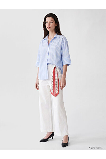LC Waikiki I Beli Wide Leg Women's Trousers with Scarf from Freezen Store