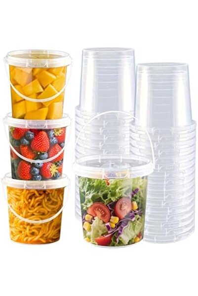 KASTWAVE Snack Containers with Handheld, Food Storage Containers with Lids, D...