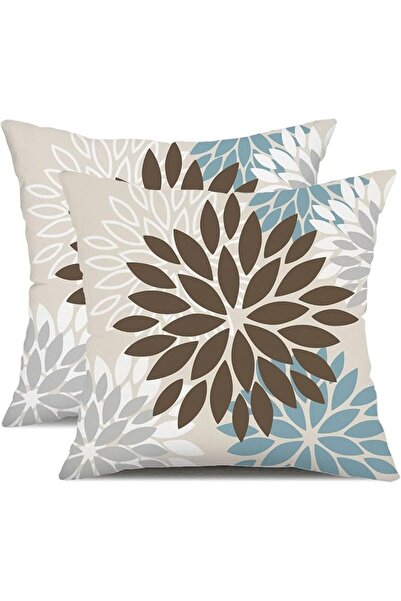 Tazweeq 2 Pack Floral Pillow Cover, Waterproof Linen Cushion Cases for Outdoo...