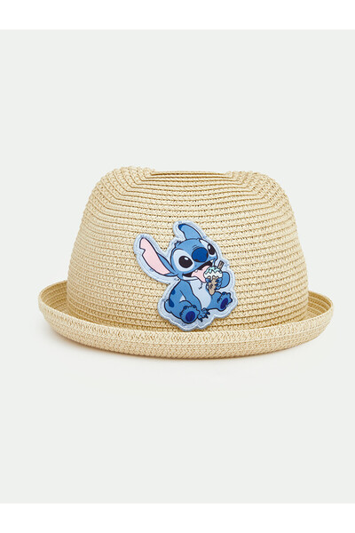 LC Waikiki Trendlucky Farkıyla Stitch Embroidered Straw Baby Girl Hat
