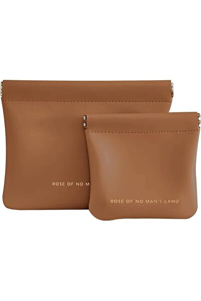 X SPRING Travel Cosmetic Pouch, 2Pcs Brown Cosmetic Bag for Women, PU Leather...