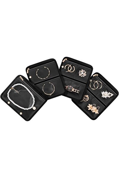 Lolalet Travel Jewelry Organizer Case with Velvet Pouches, Jewelry Binder Dis...