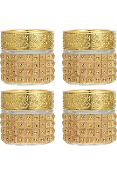 Tazweeq 4 Pcs Glass Cosmetic Jars, with Leak-proof Lids, Refillable Travel Co...