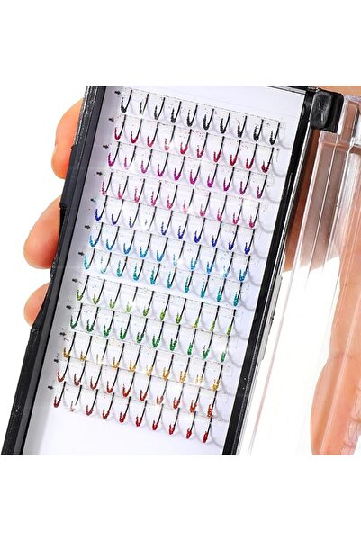 KASTWAVE رموش لامعة، 120 قطعة، 12 لونًا متنوعًا، رموش صناعية بتجعيد D، 15 مم،...