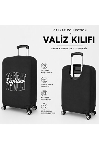 CALKARCOLLECTION Travel Mode6 Printed Black Luggage Cover Suitcase Protector