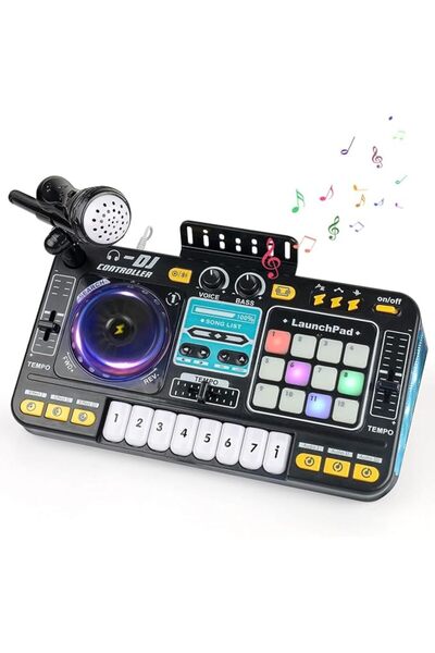 GENERAL Kids DJ Mixer Controller Table Musical Toy Electronic Toy with LED Li...