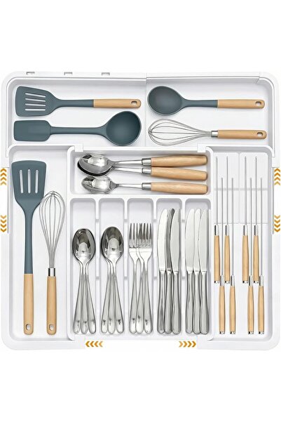YAKITER Upgraded Cutlery Drawer Organiser, Expandable BPA Free Kitchen Drawer...