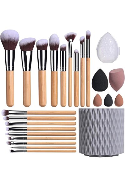 ALMEKAQUZ 25 Pcs Makeup Brushe Set Premium Synthetic Foundation Powder Concea...