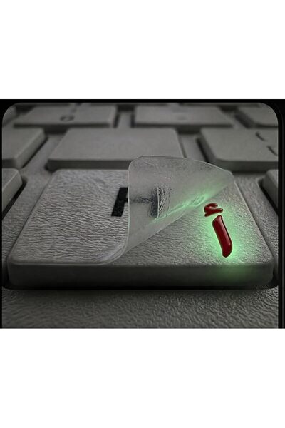 Comet Arabic 3D Glow-In-The-Dark Keyboard Stickers – White Raised Uv Resin Ar...