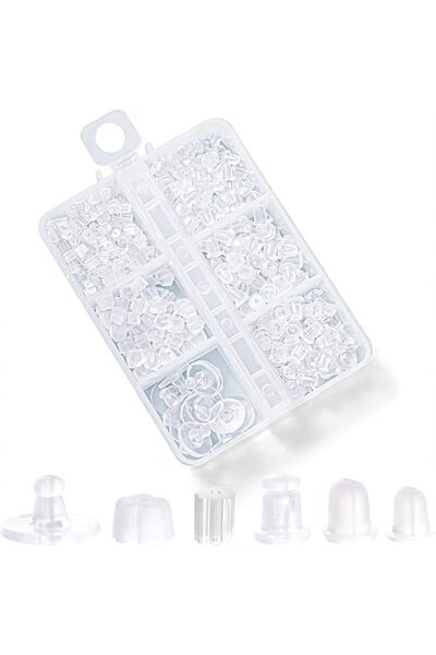 GENERAL JKJ&ZXZ 600 Pcs Earring Backs Kit - 6 Styles Silicone Backings for St...