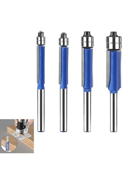 STARSTAR Trimming end mills 4pc 6mm shank 82.2x12.7mm.