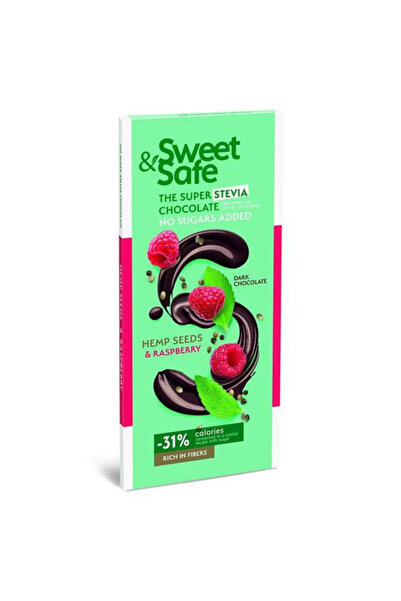SLY NUTRITIA Sweet & Safe Dark Chocolate with Hemp Seeds and Raspberry with S...