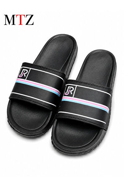 mtz Women's Color Block Slide Sandals, Open Toe Slip-On Slippers with Wide Pi...