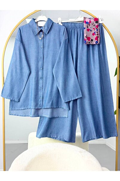 VOLT CLOTHİNG Women's Trendy Shirt and Trouser Set with Side Slits