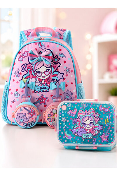GOG 2PCS Girls School Backpack & Lunch Box Set, Cute Kids Backpack with Bento...