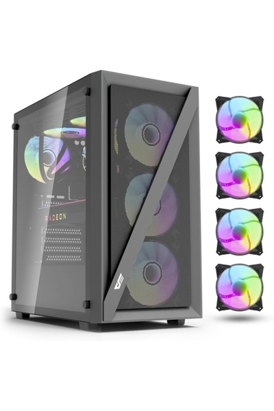 darkFlash DK260 Air ATX/M-ATX/ITX Gaming PC Case, 4 ARGB Fans, 360mm Radiator...