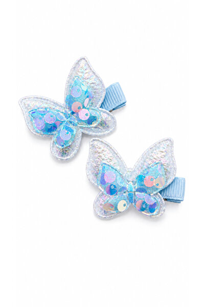 Marka Sequin Butterfly Clasp Buckle Blue