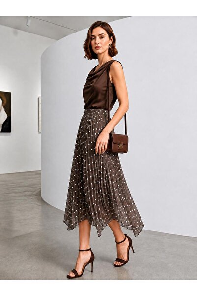 Volans Moda 22835 Puanti̇ye Detail Sifon Skirt
