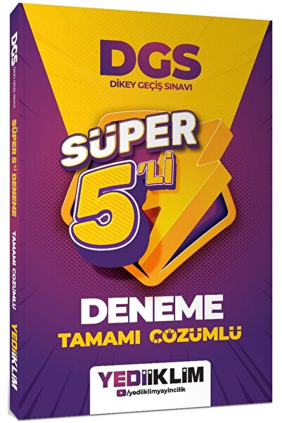 Yediiklim Yayınları 2027 DGS Tamamı Çözümlü Süper 5 li Deneme