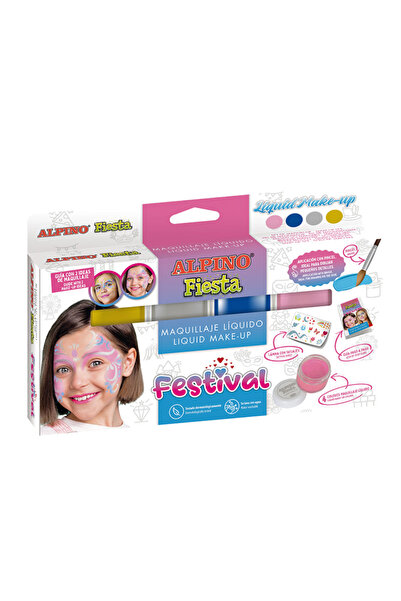 Alpıno Festivalová sada tekutých make-upů, 4 barvy x 10 g + štětec, modrá