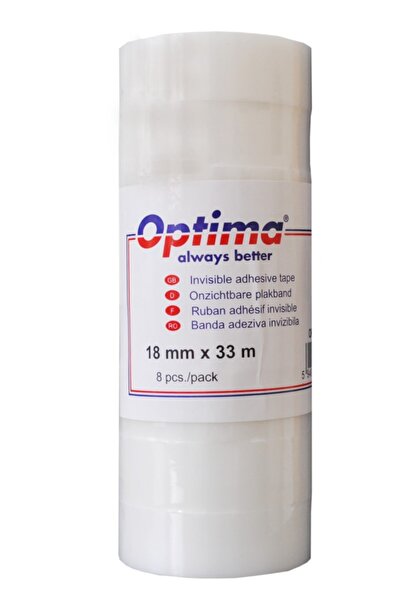 Optima Banda Adeziva 18Mm X 33 M, 50 Microni, - Mata, Invizibila La Copiere -...