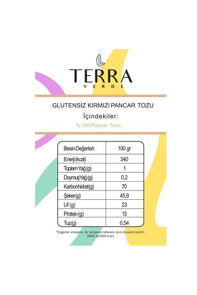Terra Verde Kırmızı Pancar Tozu 100gr