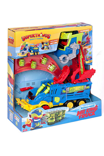 SuperThings Kazoom Power Mr. King Kamyonu | Robot Fırlatıcılı & Hapishaneli D...