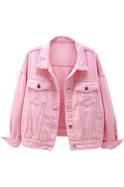 Generic Women's Denim Jacket Button Up Long Sleeve Jean Trucker Coat | Candy ...