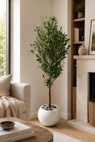 Generic Brand Artificial Olive Tree (Zaytun Tree / شجرة زيتون) in Plastic Pot...