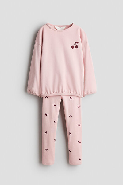 H&M Sweatshirt ve Tayt İçeren 2 Parçalı Pamuklu Set