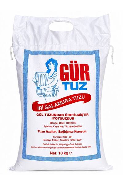 Gür Tuz İri Salamura Tuzu Göl Tuzu İyotsuz 10 kg