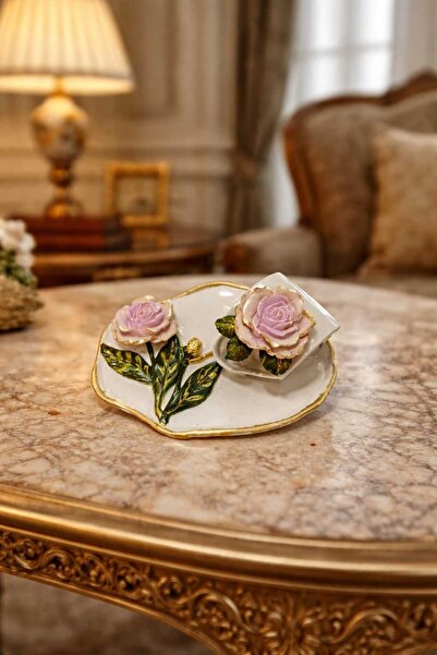 Dekor köşesi Artistic Design 3D Rose Detailed Cup Presentation Set - Decorati...